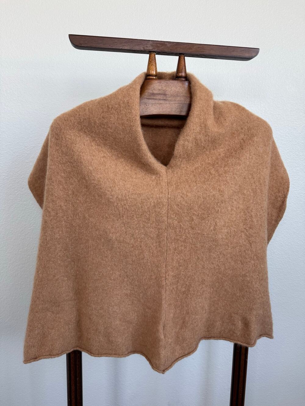 Rachel Zoe 100% Cashmere Camel Poncho Cape Shawl Wrap One Size Luxury Soft